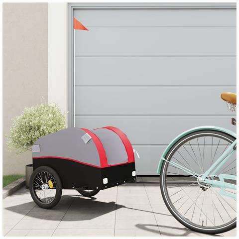 Rimorchio Da Bici Nero E Rosso 30 Kg In Ferro - Foto 1