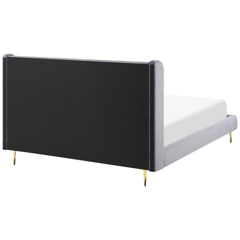 Letto Velluto Forbach 140 X 200 Cm Grigio - Foto 8