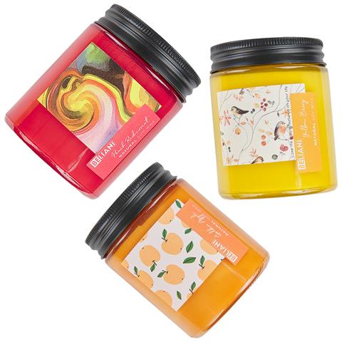 Set Di 3 Candele Profumate Cera Di Soia Pesca /bacche Gialle /mela Dorata Fruity Bloom - Foto 7