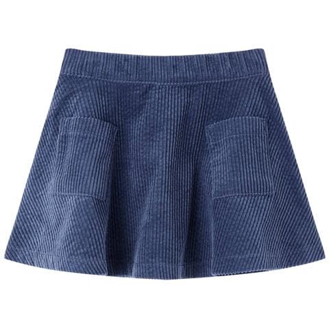 Gonna Da Bambina Con Tasche A Coste Blu Marino 116 - Foto 1