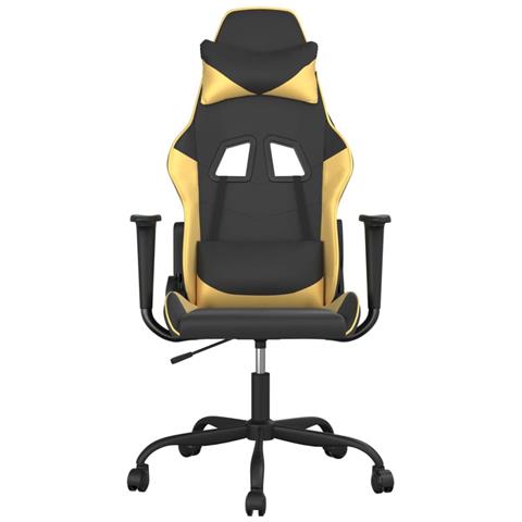 Sedia Da Gaming Massaggiante Nero E Oro In Similpelle - Foto 3