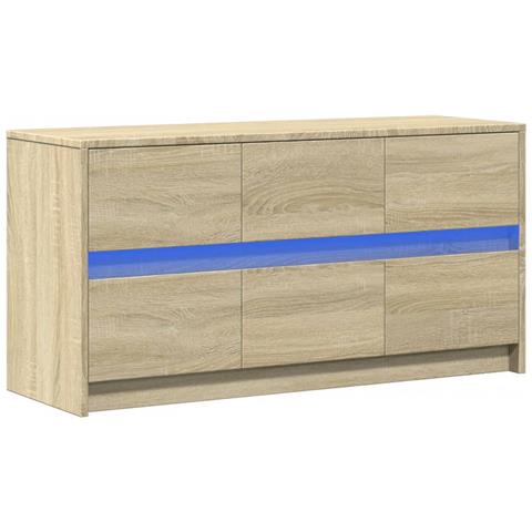 Mobile Porta Tv Con Led Rovere Sonoma 100x34x50cm In Truciolato - Foto 3