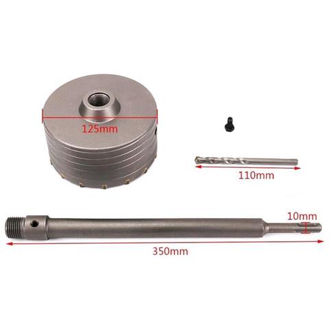 Fresa Per Muro A Tazza Corona 125 Mm Asta 35 Cm Per Trapano Attacco Sds Plus - Foto 2