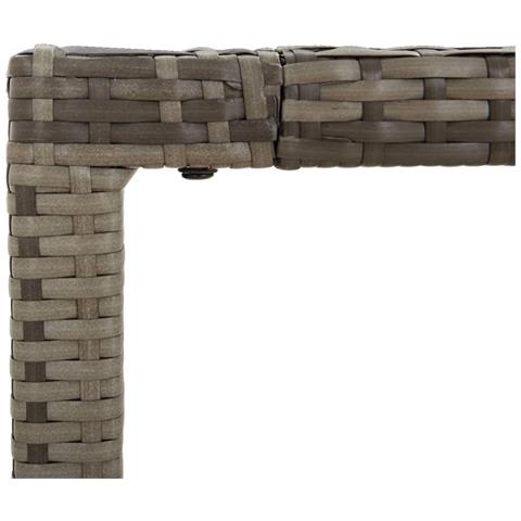 Set da Pranzo da Giardino 9 pz con Cuscini in Polyrattan Grigio - Foto 7