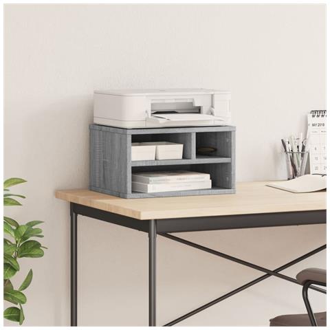 Supporto Stampante Grigio Sonoma 40x32x22,5cm Legno Multistrato - Foto 3