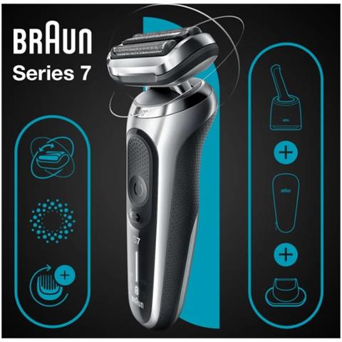 Rasoio Series 7 71-S7200cc Wet & Dry con Centro SmartCare Colore Nero /Argento - Foto 2