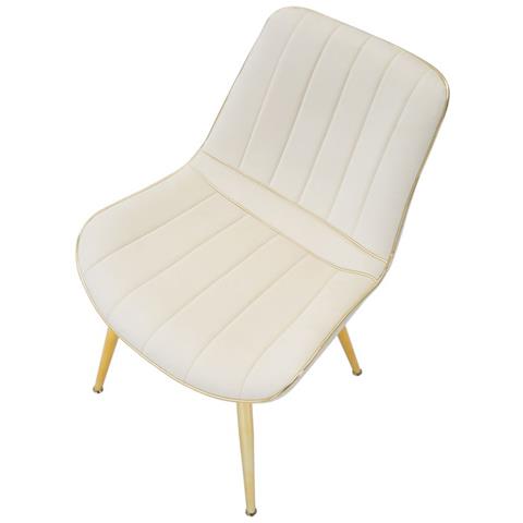 Sedia Paris Crema /gold Set 2 Pz Cm 51x59x79 - Foto 5