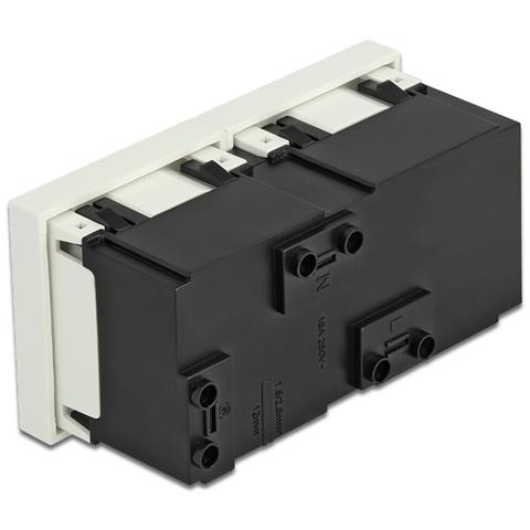 Easy 45 Presa di alimentazione con messa a terra a 2 vie con disposizione a 45° 45 x 45 mm - Foto 2