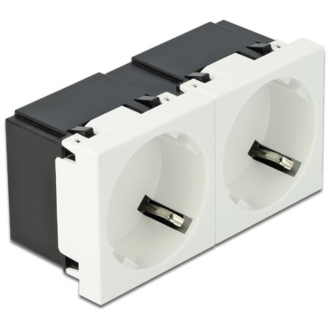 Easy 45 Presa di alimentazione con messa a terra a 2 vie con disposizione a 45° 45 x 45 mm - Foto 1