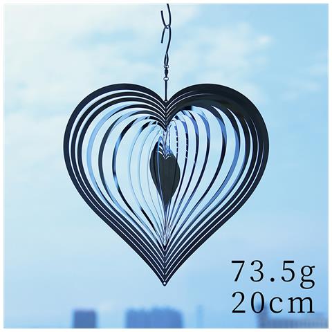 Campanella A Vento Rotante 3d, Ornamento A Cuore Argentato Da 20 Cm - Foto 4