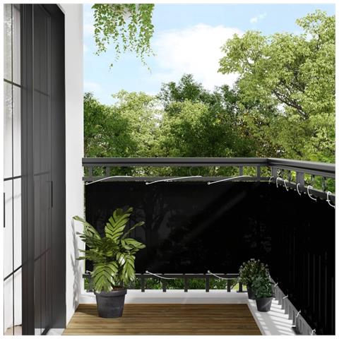 Paravento Da Balcone Nero 75x800 Cm 100% Poliestere Oxford - Foto 1