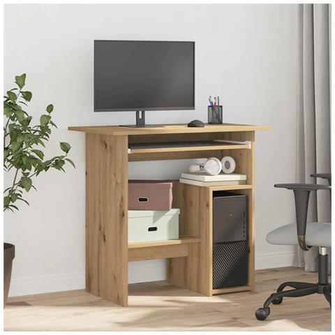 Scrivania Rovere Artigianale 80x45x74 Cm In Legno Multistrato - Foto 3