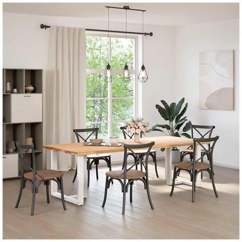 Gambe Tavolo Pranzo Forma T 2pz Bianco 80x35x(72-73) Cm Acciaio - Foto 2