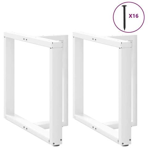 Gambe Tavolo Pranzo Forma T 2pz Bianco 80x35x(72-73) Cm Acciaio - Foto 3