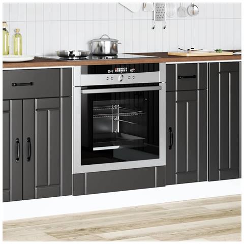 Armadio Forno Lucca Nero In Legno Multistrato - Foto 3