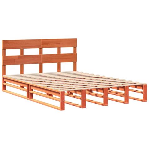Letto Senza Materasso Marrone Cera 120x200 Cm In Legno Di Pino - Foto 3