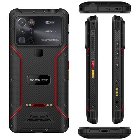 Smartphone Rugged Professionale S23 5g, Android 12, 12gb Ram + 256gb. Schermo 6,58''. Fotocamera Ai 108mpx, 20 Mpx Visione Notturna. Grado Militare Ip68/ipk69 Mil-std-810h. Funzioni Professionali. - Foto 2
