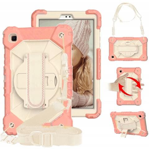 Custodia Rosa Per Ipad 10.2"" Con Base Rotante E Cinturino Regolabile Per Viaggi - Foto 2
