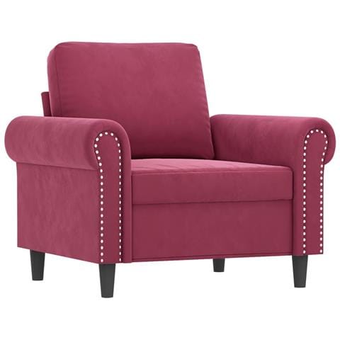 Set Di Divani 4 Pz Con Cuscini Rosso Vino In Velluto - Foto 2