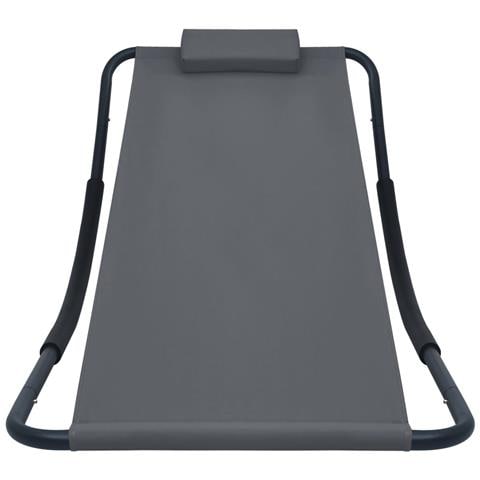 Lettino Da Giardino Grigio 200x90 Cm In Acciaio - Foto 1