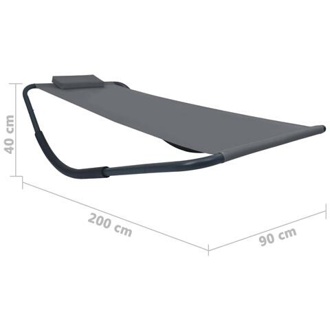 Lettino Da Giardino Grigio 200x90 Cm In Acciaio - Foto 6