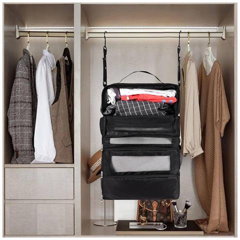 Borsa Portaoggetti Da Viaggio Pieghevole Organizer Di Grande Capacità Black - Foto 1