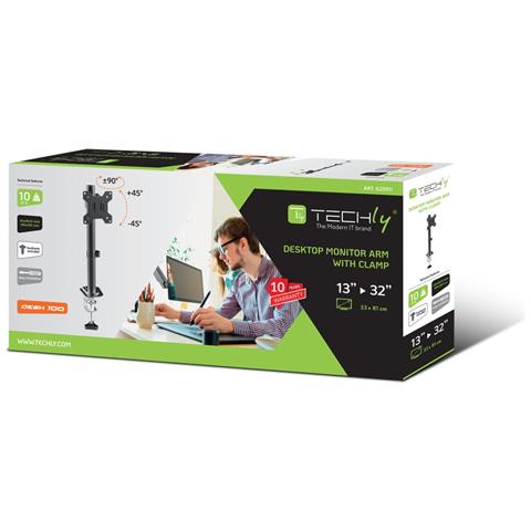 ICA-LCD 510BK Supporti a parete per TV 81,3 cm (32") Scrivania Nero - Foto 7