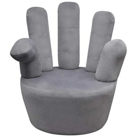 Poltrona A Forma Di Mano Grigia In Velluto - Foto 1