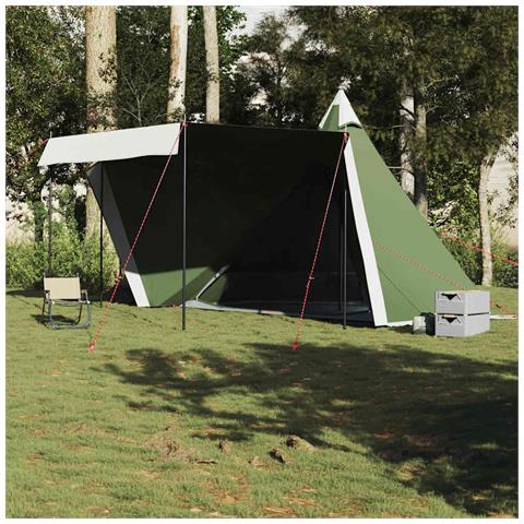 Tenda Familiare Tipi per 6 Persone Verde Impermeabile - Foto 2