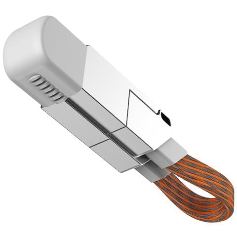 Portachiavi Con Cavo Dati Arancione-grigio 4 In 1 - Ricarica Rapida - Foto 1