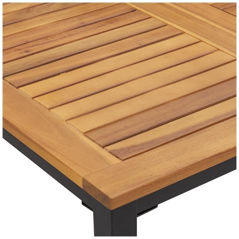 Set da Pranzo da Giardino 5 Pezzi in Legno Solido di Acacia e Metallo - Foto 9