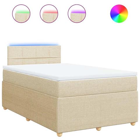 Giroletto a Molle con Materasso Crema 120x190 cm in Tessuto - Foto 1