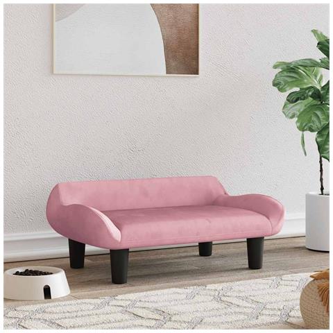 Lettino per Cani Rosa 70x40x24 cm in Velluto - Foto 2