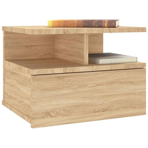 Lusso Casadino -  Comodino Pensile Rovere Sonoma 40x31x27 Cm In Legno Multistrato - Foto 2