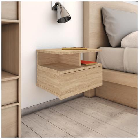 Lusso Casadino -  Comodino Pensile Rovere Sonoma 40x31x27 Cm In Legno Multistrato - Foto 8