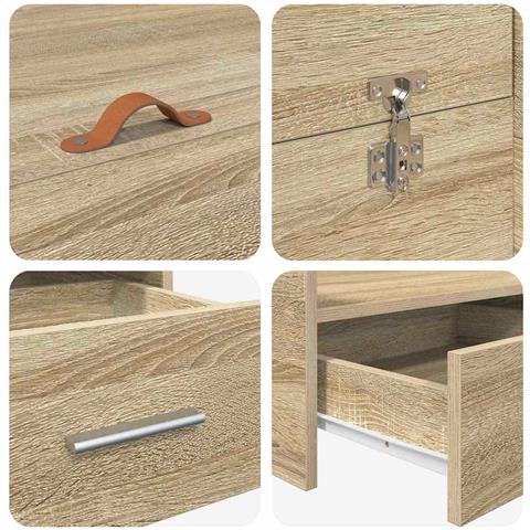 Struttura letto con contenitore rovere sonoma 150 x 200 cm - Foto 9