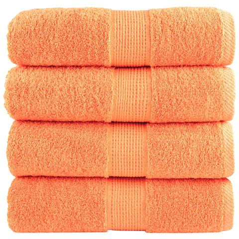Asciugamani Premium SOLUND 4 pz Arancione 30x30 cm 600 g/m² - Foto 1