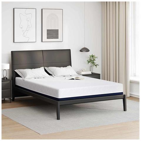 Materasso Bianco e Blu 140 x 200 cm Schiuma - Foto 2