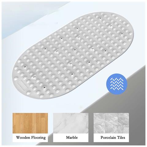 Tappetino Massaggiante Per Piedi Con Punte Solide - Cuscinetto Per Agopressione In Silicone Per Impastamento Profondo Grey - Foto 4