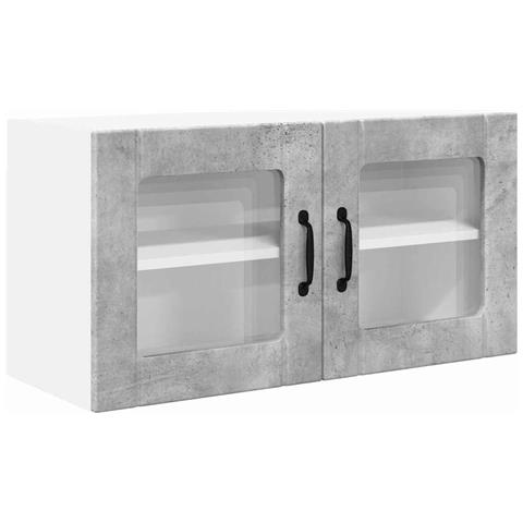 Pensile cucina Grigio cemento 80 x 31 x 40 cm Legno multistrato - Foto 1