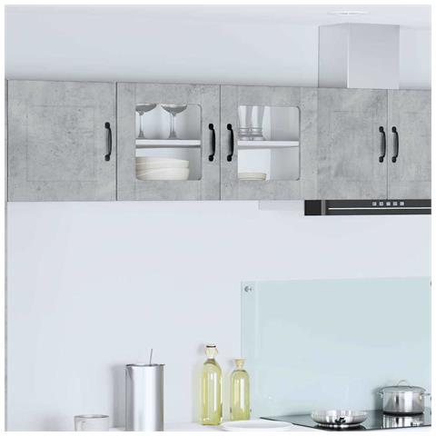 Pensile cucina Grigio cemento 80 x 31 x 40 cm Legno multistrato - Foto 2