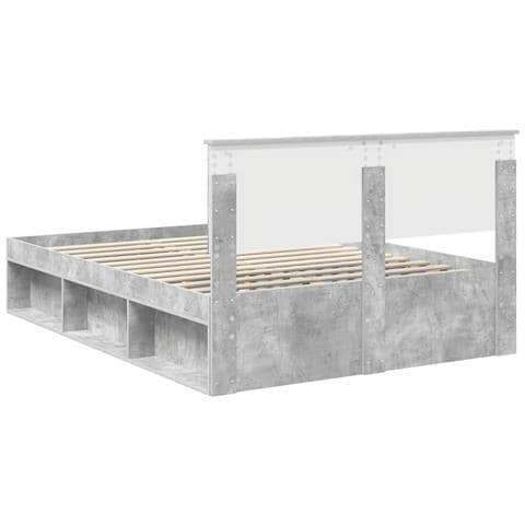 Struttura del letto Calcestruzzo 140 x 190 cm Pino massello - Foto 9