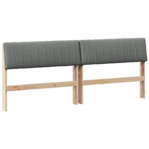 Testiera imbottita Grigio scuro 200 cm Pino massello - Foto 1