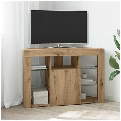 Mobile TV LED Angolare Rovere artigianale 108 x 40 x 68 cm - Foto 2