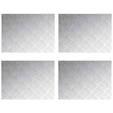 Dischi Quadrati 4 pcs Argento 70 x 50 cm Alluminio - Foto 1