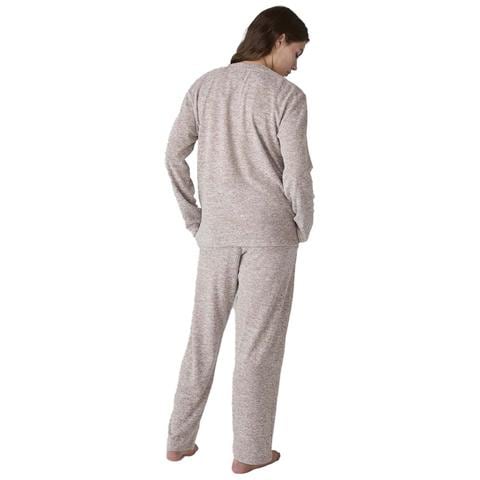 Pigiama A Maniche Lunghe In Morbida Maglia Da Donna Jjb5 - Foto 2