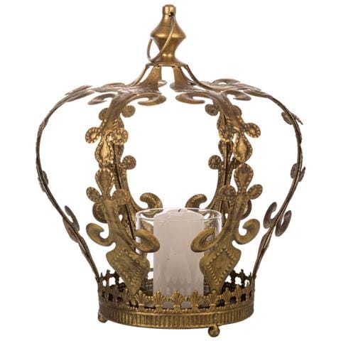 Portacandele In Metallo Dorato 26,5x26,5x33,5h - Foto 1