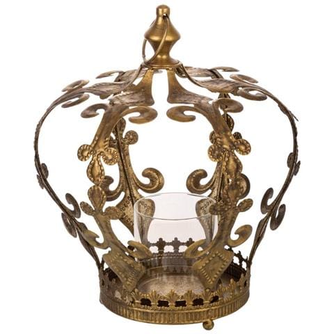 Portacandele In Metallo Dorato 26,5x26,5x33,5h - Foto 2