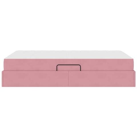 Letto con contenitore e materasso Rosa 120 x 200 cm Velluto - Foto 9