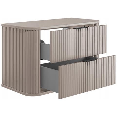| Set di mobili da bagno - Beige Mat | 80/52/41 cm & 35/139/31 cm | Mobili sottolavabo, mobili da bagno, armadietto alto, mobiletto da bagno, mobile da bagno - Foto 10